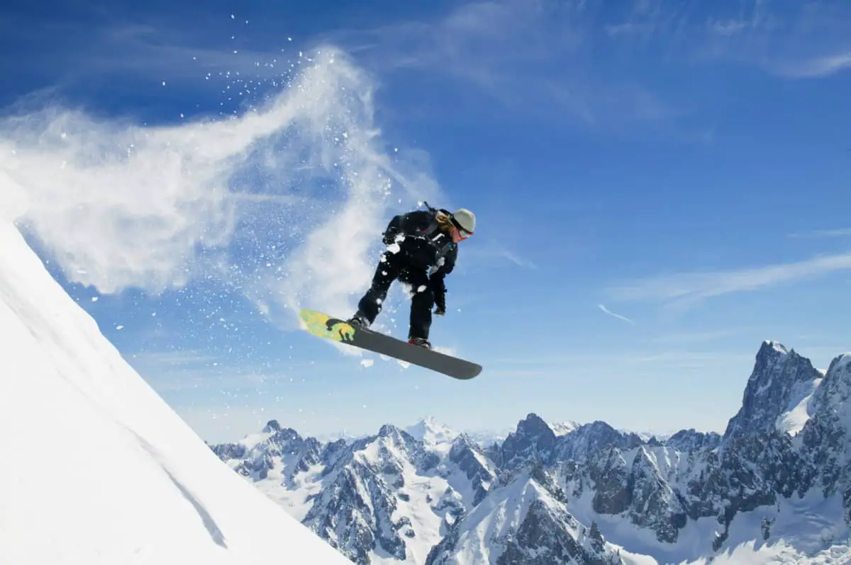 Canva Snowboarder In Mid Air 